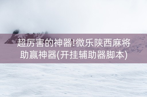 超厉害的神器!微乐陕西麻将助赢神器(开挂辅助器脚本)