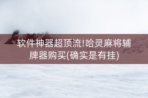 软件神器超顶流!哈灵麻将辅牌器购买(确实是有挂)