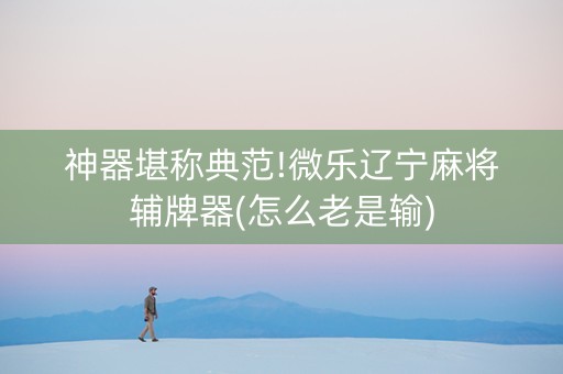 神器堪称典范!微乐辽宁麻将辅牌器(怎么老是输)