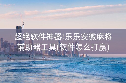 超绝软件神器!乐乐安徽麻将辅助器工具(软件怎么打赢)