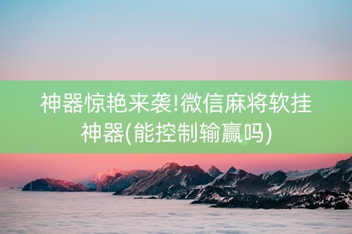 神器惊艳来袭!微信麻将软挂神器(能控制输赢吗)