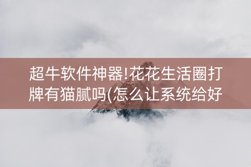 超牛软件神器!花花生活圈打牌有猫腻吗(怎么让系统给好牌)
