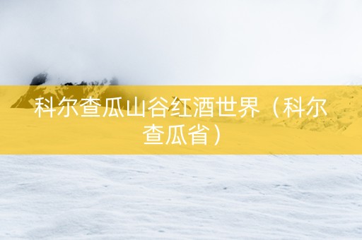 科尔查瓜山谷红酒世界（科尔查瓜省）