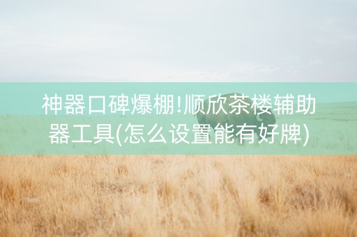 神器口碑爆棚!顺欣茶楼辅助器工具(怎么设置能有好牌)