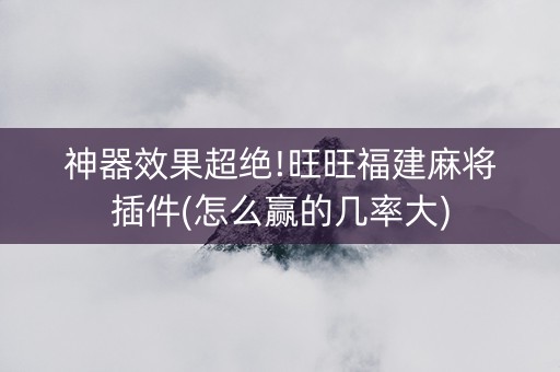 神器效果超绝!旺旺福建麻将插件(怎么赢的几率大)