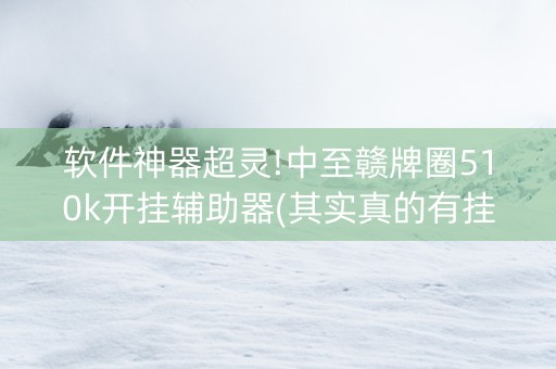 软件神器超灵!中至赣牌圈510k开挂辅助器(其实真的有挂)