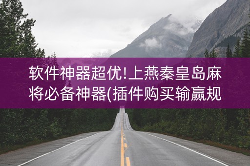 软件神器超优!上燕秦皇岛麻将必备神器(插件购买输赢规律)