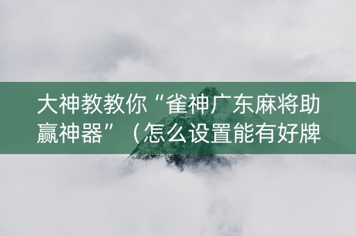 大神教教你“雀神广东麻将助赢神器”（怎么设置能有好牌)
