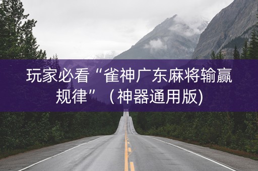 玩家必看“雀神广东麻将输赢规律”（神器通用版)