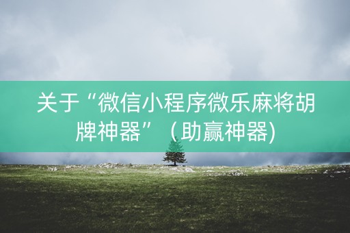关于“微信小程序微乐麻将胡牌神器”（助赢神器)