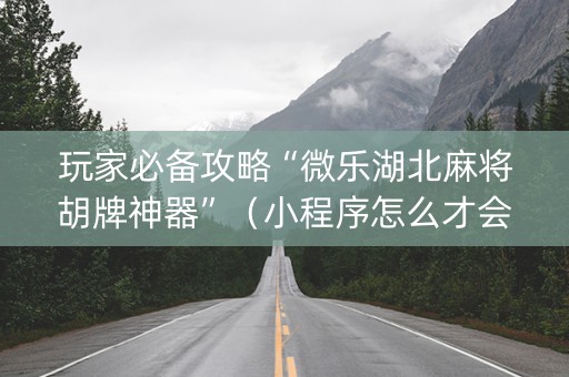 玩家必备攻略“微乐湖北麻将胡牌神器”（小程序怎么才会赢)