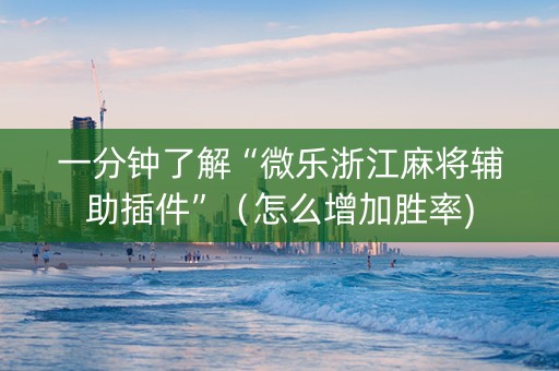 一分钟了解“微乐浙江麻将辅助插件”（怎么增加胜率)