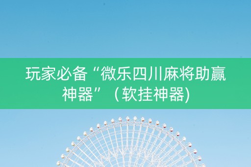 玩家必备“微乐四川麻将助赢神器”（软挂神器)