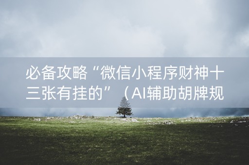 必备攻略“微信小程序财神十三张有挂的”（AI辅助胡牌规则)