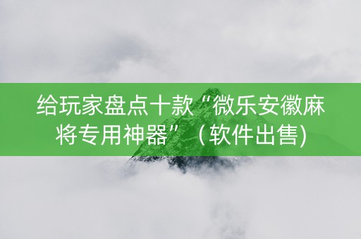 给玩家盘点十款“微乐安徽麻将专用神器”（软件出售)