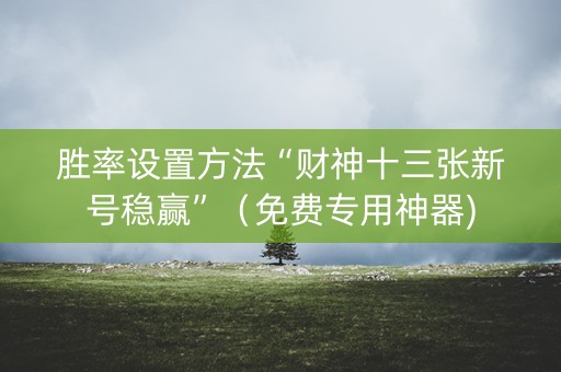 胜率设置方法“财神十三张新号稳赢”（免费专用神器)