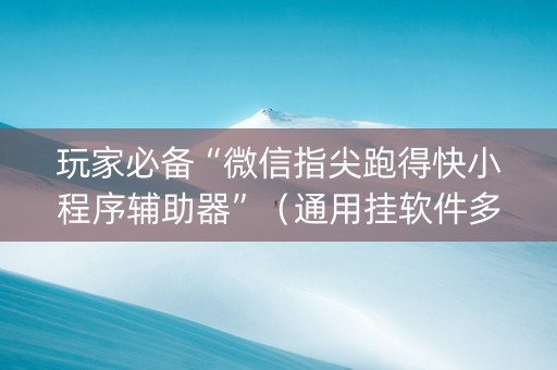 玩家必备“微信指尖跑得快小程序辅助器”（通用挂软件多少钱)
