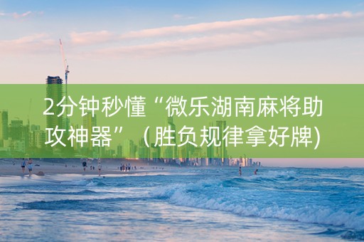 2分钟秒懂“微乐湖南麻将助攻神器”（胜负规律拿好牌)