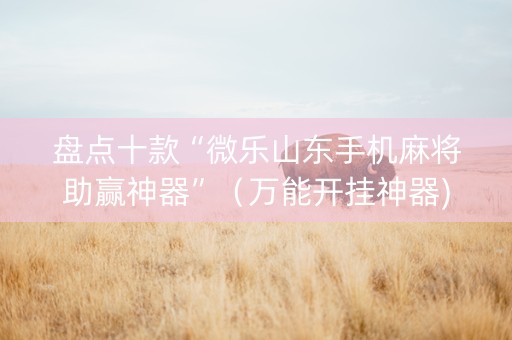 盘点十款“微乐山东手机麻将助赢神器”（万能开挂神器)