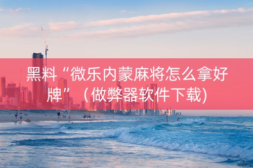 黑料“微乐内蒙麻将怎么拿好牌”（做弊器软件下载)