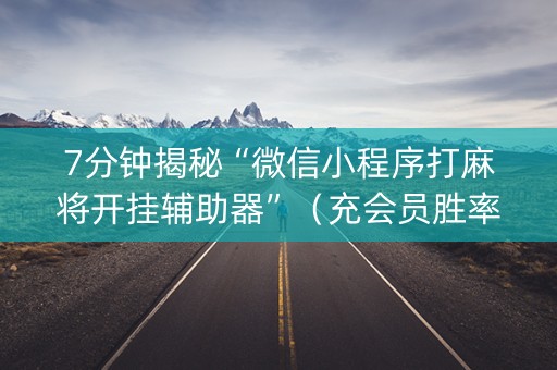 7分钟揭秘“微信小程序打麻将开挂辅助器”（充会员胜率高)