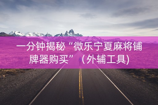 一分钟揭秘“微乐宁夏麻将铺牌器购买”（外辅工具)