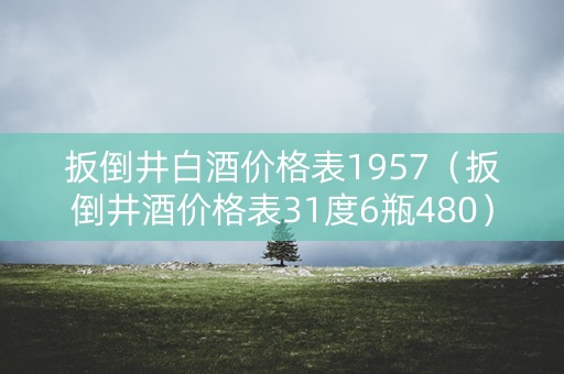扳倒井白酒价格表1957（扳倒井酒价格表31度6瓶480）