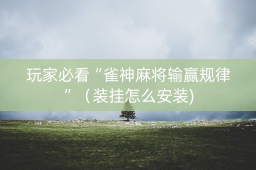玩家必看“雀神麻将输赢规律”（装挂怎么安装)