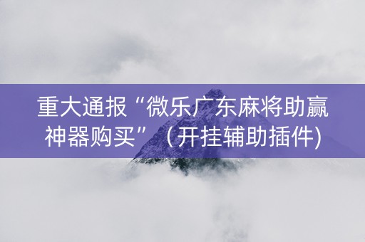 重大通报“微乐广东麻将助赢神器购买”（开挂辅助插件)