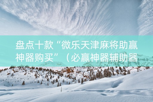 盘点十款“微乐天津麻将助赢神器购买”（必赢神器辅助器)