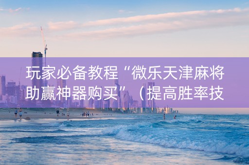 玩家必备教程“微乐天津麻将助赢神器购买”（提高胜率技巧)
