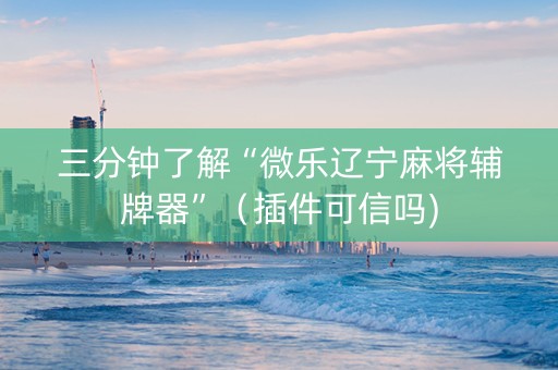 三分钟了解“微乐辽宁麻将辅牌器”（插件可信吗)