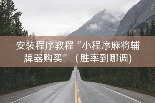 安装程序教程“小程序麻将辅牌器购买”（胜率到哪调)