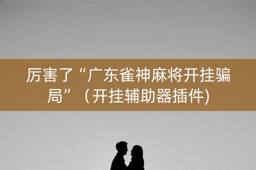 厉害了“广东雀神麻将开挂骗局”（开挂辅助器插件)
