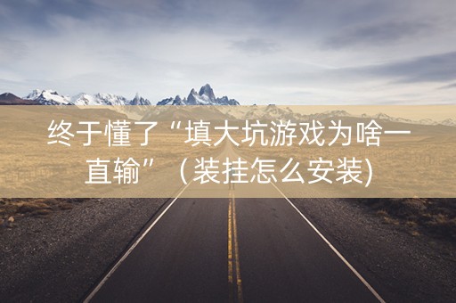 终于懂了“填大坑游戏为啥一直输”（装挂怎么安装)