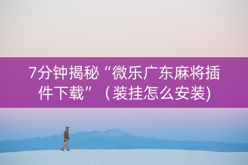 7分钟揭秘“微乐广东麻将插件下载”（装挂怎么安装)