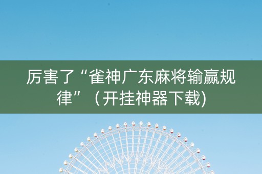 厉害了“雀神广东麻将输赢规律”（开挂神器下载)