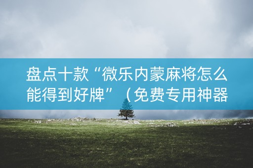 盘点十款“微乐内蒙麻将怎么能得到好牌”（免费专用神器)