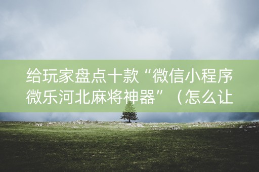 给玩家盘点十款“微信小程序微乐河北麻将神器”（怎么让系统给你发好牌)