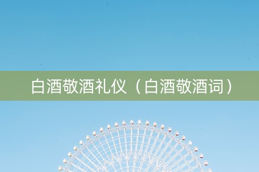 白酒敬酒礼仪（白酒敬酒词）