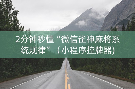 2分钟秒懂“微信雀神麻将系统规律”（小程序控牌器)