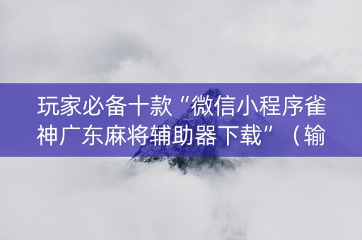 玩家必备十款“微信小程序雀神广东麻将辅助器下载”（输赢规律)