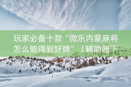 玩家必备十款“微乐内蒙麻将怎么能得到好牌”（辅助器下载)