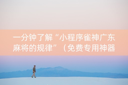 一分钟了解“小程序雀神广东麻将的规律”（免费专用神器)