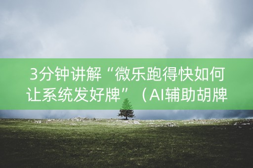 3分钟讲解“微乐跑得快如何让系统发好牌”（AI辅助胡牌规则)