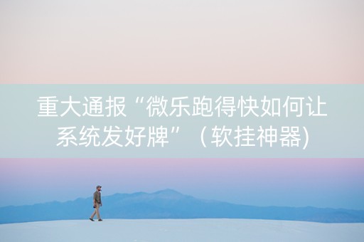 重大通报“微乐跑得快如何让系统发好牌”（软挂神器)