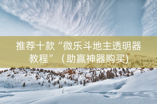推荐十款“微乐斗地主透明器教程”（助赢神器购买)