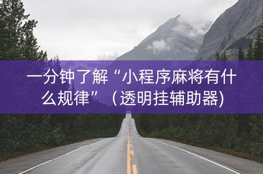 一分钟了解“小程序麻将有什么规律”（透明挂辅助器)