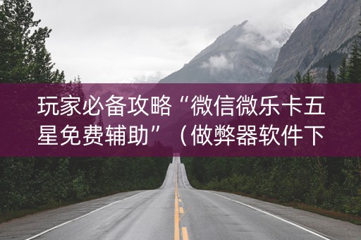 玩家必备攻略“微信微乐卡五星免费辅助”（做弊器软件下载)