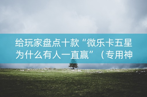 给玩家盘点十款“微乐卡五星为什么有人一直赢”（专用神器)